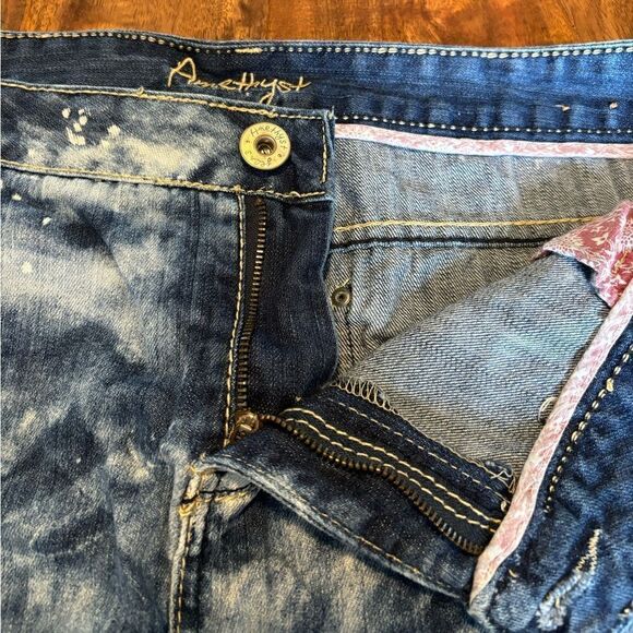 AMETHYST DISTRESSED/AIC WASH DENIM SKIRT SIZE 20 - Picture 6 of 8